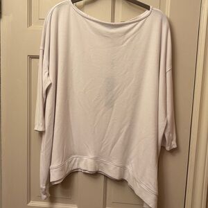 Donna Karan Women's White Asymmetrical Top Boat Neck